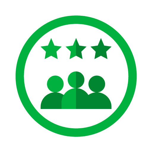 customer with star reviews icon
